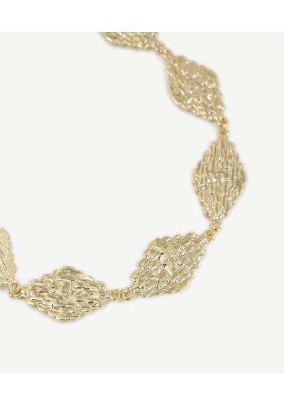 Yargıcı Dokulu Gold Kolye Çok Renkli