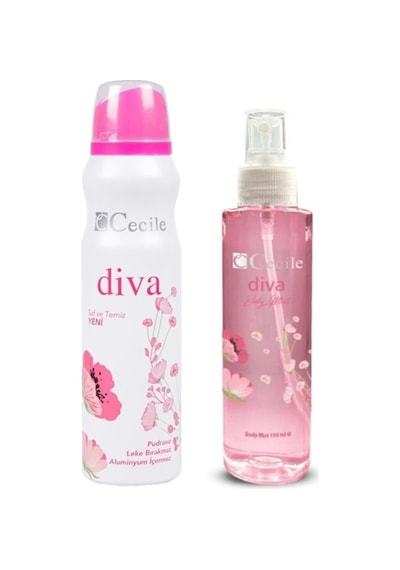 Cecile Diva Kadın Sprey Deodorant 150 ML + Diva Vücut Spreyi 150 ML