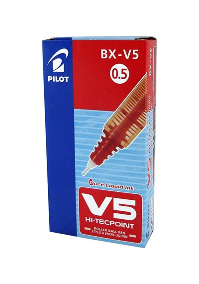 Pilot V5 Iğne Uçlu Roller Kalem 0.5 12'Li Paket Kırmızı