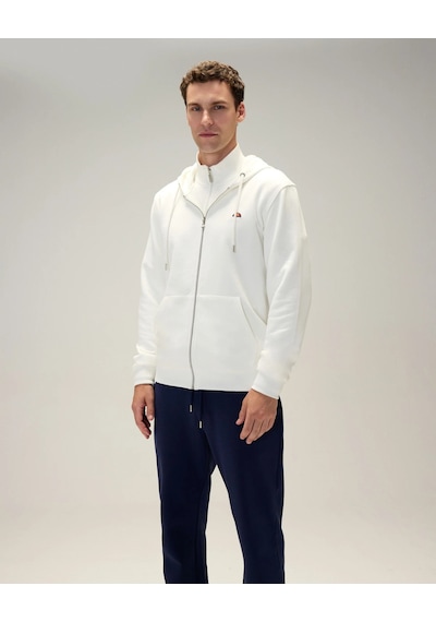 Ellesse Erkek Fermuarlı Kapüşonlu Sweatshırt Beyaz