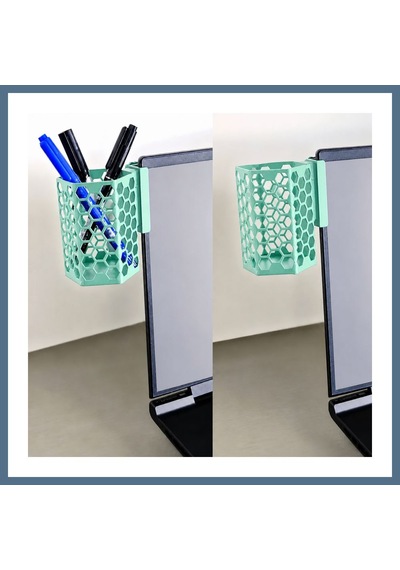 Buradabulabilirsin 3d Baskı Monitor Kalemlik - Petek Desenli Laptop Kenar Altıgen Kalemlik-mint Bbz Çok Renkli