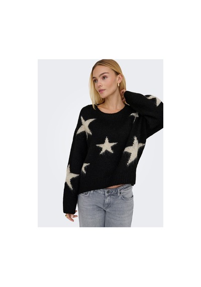Only Onlazu Ls Star O-neck Knt Siyah