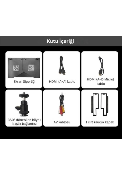 Hd7t 1000nit 7 Hdmı Girişli Dslr Kamera Monitör Ekranı Siyah