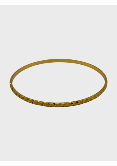 Arnes Jewelry Çelik 22 Ayar Altın Kaplama Çizgili Ajda Bilezik - 1 Adet 22 Cm Ar620nes Gold