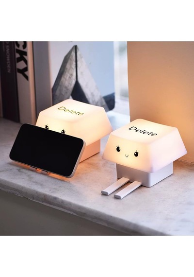 Delete Tuşu Gece Lambası, Led Masa Lambası, Usb Şarjlı, Bej, 9 X 14 Cm Çok Renkli