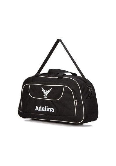 Adelina Bags Unisex Siyah Seyahat Tatil Spor Kabin Boy Kumaş Valiz El Ve Omuz Çantası Siyah