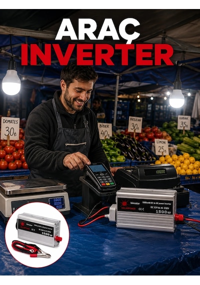 Mey İthalat 1500w Araç İnvertörü Güçlü Priz Çıkış