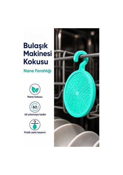 Bulaşık Makinesi Koku Giderici Ferahlatıcı Elma Nane Limon Kokulu Askılı Aparat 40678198