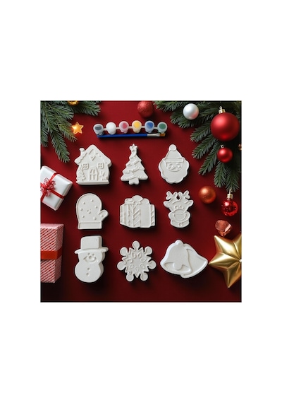 Yılbaşı Noel Taş Boyama Seti 3d Büyük Boy Kardan Adam Noel Baba Yılbaşı Evi Seti 9 Parça