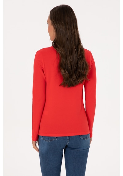 U.S. Polo Assn. Kadın Kırmızı Basic Polo Yaka Sweatshırt 50307755-VR030