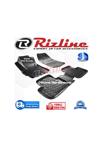 Mitsubishi Asx 3D Paspas Havuzlu Siyah 2010-2018 Arası Rizline N11.8391