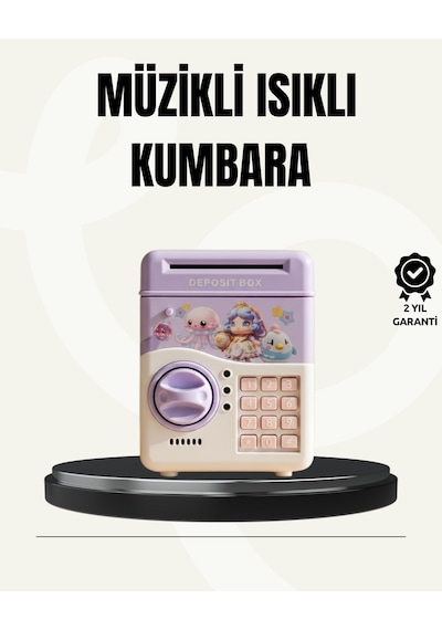 Elektronik Şifreli Atm Görünümlü Çocuk Kumbarası Mor - Lisinya