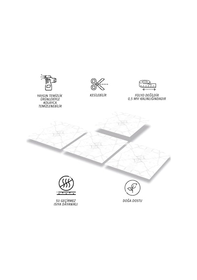 Tink Kendinden Yapışkanlı Mermer 010 Desenli Pvc Karo 30x30 Cm