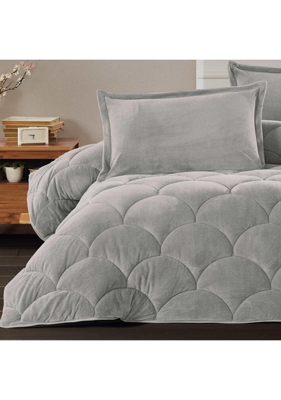 Çift Kişilik Welsoft Yorgan Fluffy V13 Gri Çok Renkli