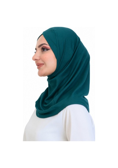 Modish Group Kadın Hazır Türban Çapraz Tek Parça Pratik Namaz Başörtüsü Zümrüt