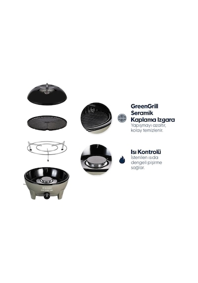 Cadac Citi Chef 40 Gazlı Barbekü - Taşınabilir Kamp Ve Piknik Mangalı, 40 Cm Yeşil