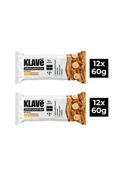 Yüksek Protein Bar Muzlu Ve Bademli - 60g X 24 Adet - 15g Protein, Vegan Ve Glutensiz - 926323343 Yüksek Protein Bar Muzlu Ve Bademli - 60g X 24 Adet - 15g Protein, Vegan Ve Glutensiz - 926323343