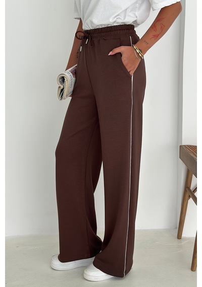 Noa & Noa Kadın Lastikli Bel Bağcıklı Bol Paça Pantolon Rahat & Minimal Stil Kahverengi Noa & Noa Kadın Lastikli Bel Bağcıklı Bol Paça Pantolon Rahat & Minimal Stil Kahverengi