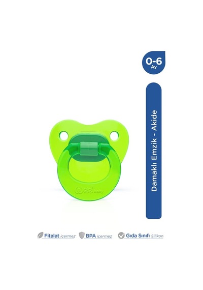 Wee Baby Akide Damaklı Silikon Emzik 0-6 Ay Yeşil 24'li Paket