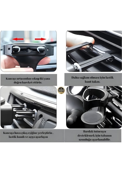 Audi A6 C7 2015-2016-2017-2018 Ayarlanabilir Araç Bardak Tutucu