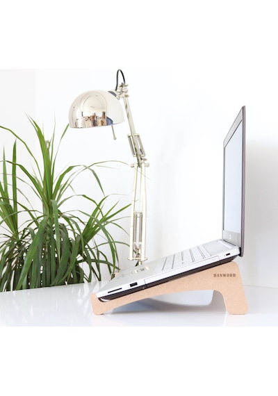 Hanwood Laptop Standı - Notebook Standı Ahşap Als1