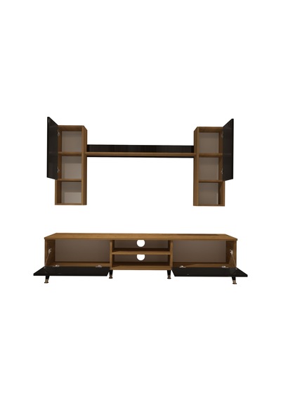 Decoraktiv Eko 5da Mdf Dvd Gold Tv Ünitesi Tv Sehpası Pera - Siyah