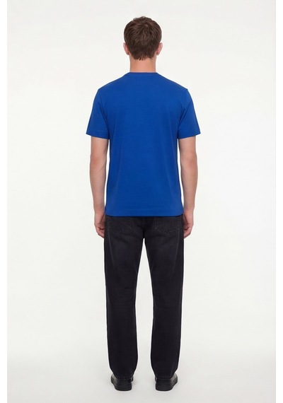 Sabri Özel Erkek Saks Mavi Normal Kesim Regular FitPamuk Dokuma Bisiklet Yaka Basic T-shirt Sabri Özel Erkek Saks Mavi Normal Kesim Regular FitPamuk Dokuma Bisiklet Yaka Basic T-shirt