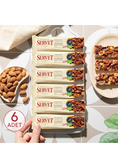 Servet Şekeri Meyveden Badem Krokan Bar 20g 6'lı Paket