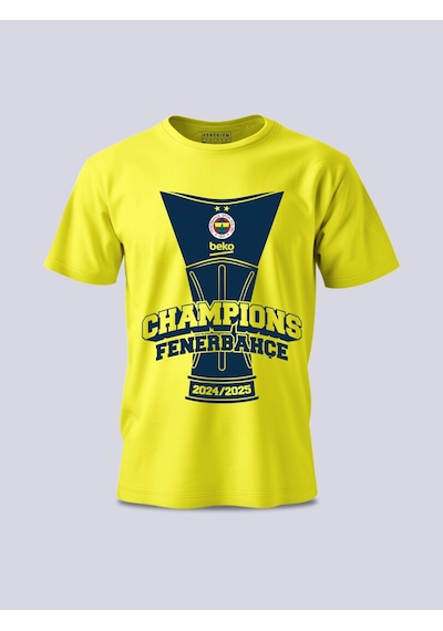 Fenerium Basket Şampiyonluk Kupa Sarı Tshırt Sarı