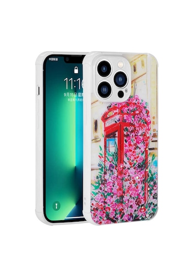 Zore İphone 12 Pro Uyumlu Simli Desenli Kamera Korumalı Parlak Ogaa Popy Kılıf-kulübe