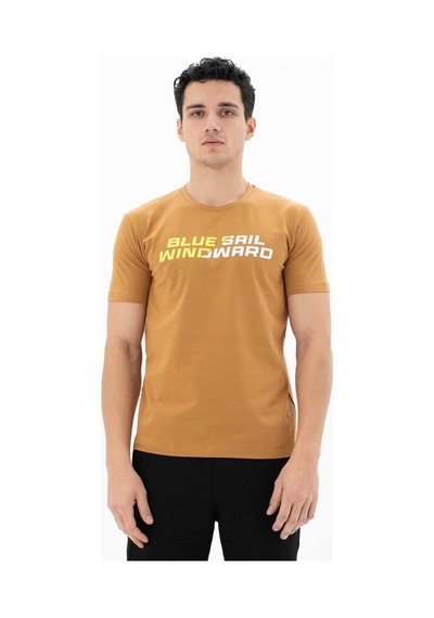 AR-MA Arma Erkek Slim Fit Bisiklet Yaka Tişört Y25344452401 Kahverengi