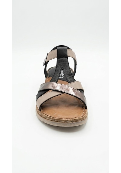 Siyah Multi Kadın Hakiki Deri Sandalet 213.s-553-1545