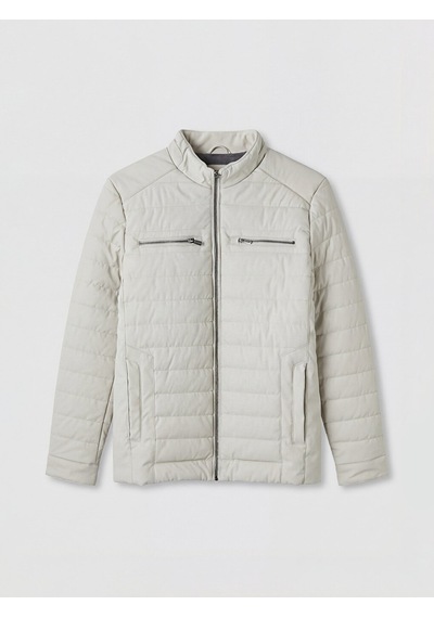 Lcwaıkıkı Classic Bej Regular Fit Dik Yaka Erkek Deri Görünümlü Mont
