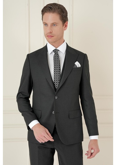 Efor Tk 911 Slim Fit Siyah Spor Takım Elbise Siyah