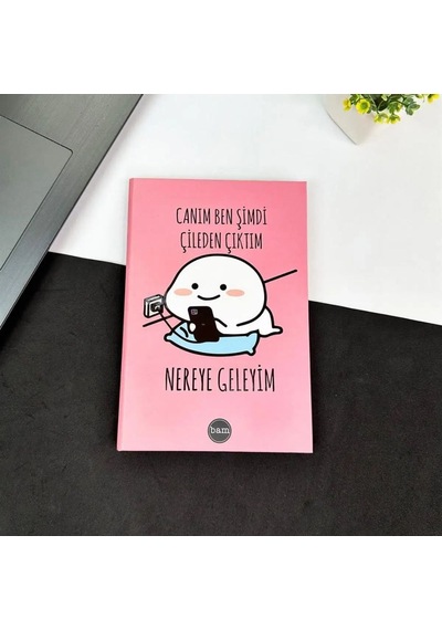Canım Ben Şimdi Çileden Çıktım Tasarımlı 4'lü Hediyelik Kırtasiye Seti - Kupa, Defter, Kalemlik, Sekreterlik