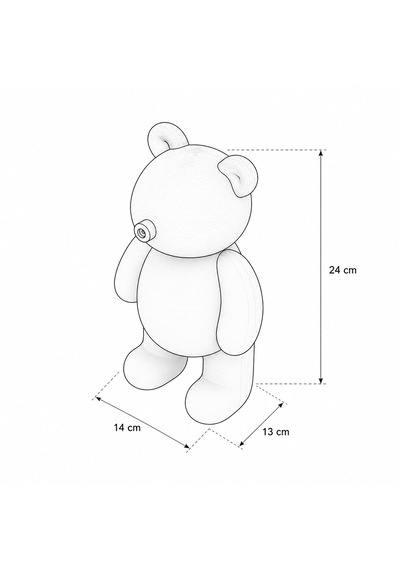 Dekoratif Ayı Biblo 24 Cm 3d Baskı Pembe Mor Vişne Modern Ev Dekoru Bordo