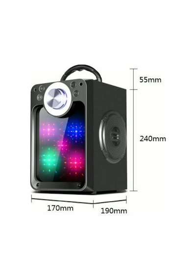 Kts-822s Ayna Camlı Rgb Led Işıklı Bluetooth Speaker Şarjlı Kablosuz Taşınabilir Hoparlör Hafıza Kartı Ve Usb Girişli Fm Radyolu Mp3 Müzik Çalar Ses Sistemi