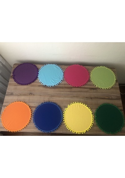 Karışık Renkli Ponponlu Supla 33 Cm Mdf Dahil 8 Adet Çok Renkli
