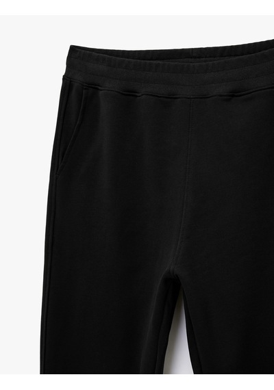 Koton Rahat Kesim Cepli Pamuklu Beli Lastikli Jogger Spor Eşofman Altı Siyah 6sam40084nk