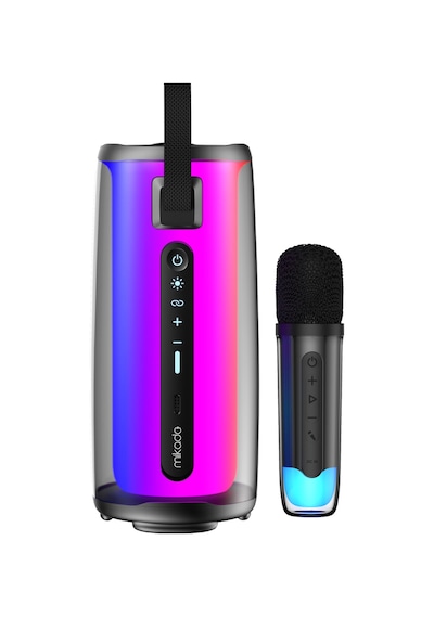 Mıkado Md-17bt Capella, 10w, Taşınabilir, Usb/aux/bt/tf, Rgb Işıklı, Transparan, 1800mah, Mikrofon, Karaoke, Bluetooth Speaker,