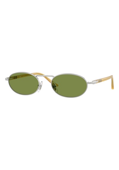 Persol Po 1023s 5184e 55 Unisex Oval Gümüş Metal Güneş Gözlüğü Gri
