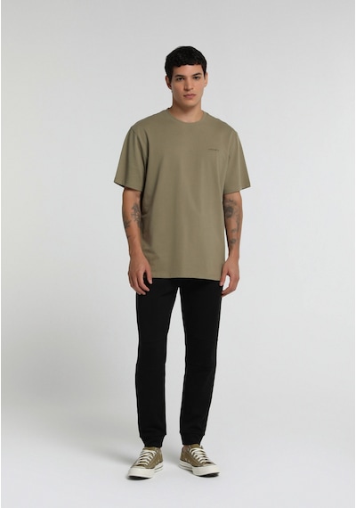 Colin's Colins Relaxed Fit Yuvarlak Yaka Düz Erkek Yeşil Kısa Kol Tişört Cl1080496 Q1.v2 Kha Haki