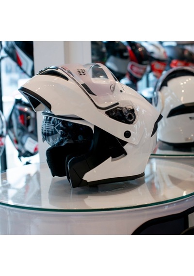 Rs2 902-1 Çene Açılır Motosiklet Kaskı Beyaz Renkli