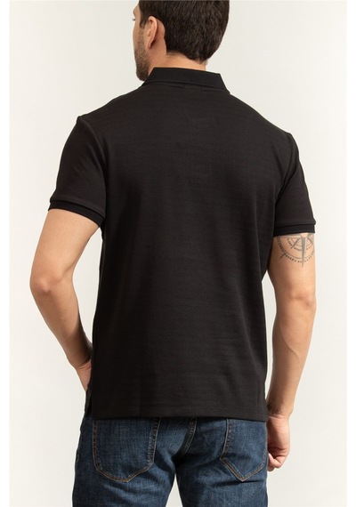 Calvin Klein Ss Tonal Stripe Polo Erkek Polo Yaka T-shirt Siyah-16160