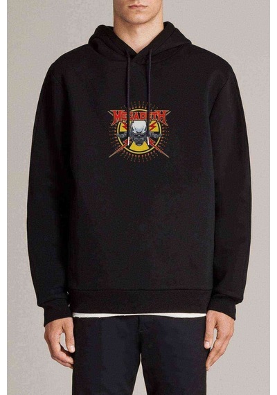 Megadeth Skull Metal Rock Müzik Baskılı Siyah Erkek Sweatshirt (530979323)