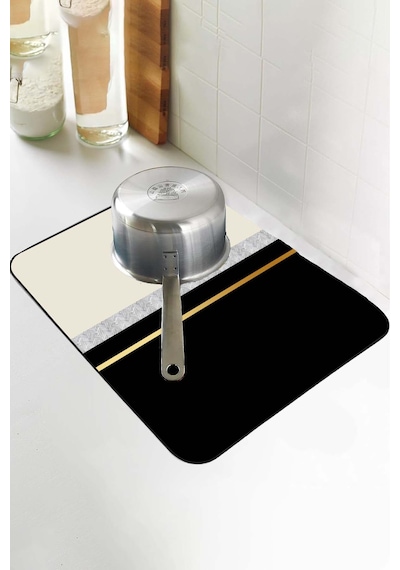 Siyah Modern Microfiber Bulaşık Kurutma Kurulama Matı Mm009