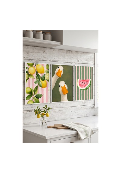 Beyaz Ahşap Çerçeveli Yeşil Pembe Limon Temalı Duvar Tablosu 3 Lü Set Ördek Ve Meyve Desenli Modern Dekorasyon Kabartma Görünümlüdür Beyaz Beyaz Ahşap Çerçeveli Yeşil Pembe Limon Temalı Duvar Tablosu 3 Lü Set Ördek Ve Meyve Desenli Modern Dekorasyon Kabartma Görünümlüdür Beyaz