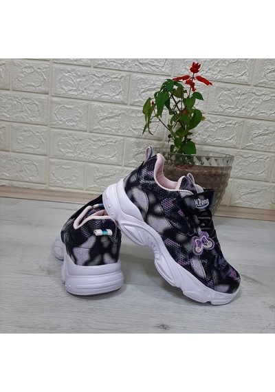 M.p One 3216 Siyah Simli Cırtlı Hafif Rahat Kız Çocuk Spor Ayakkabı 001