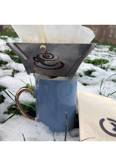Latnox CoffeeX Drip Portatif Kahve Damıtıcı Katlanır Paslanmaz Çelik Gri