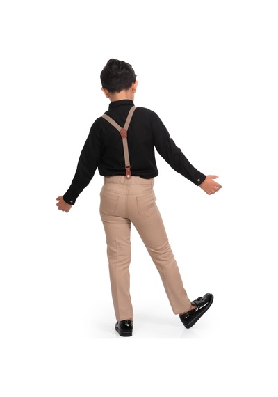 Mnk Baby & Kids Oxford Gömlek Uzun Pantolon Erkek Çocuk Takımı Siyah